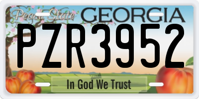 GA license plate PZR3952