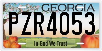 GA license plate PZR4053