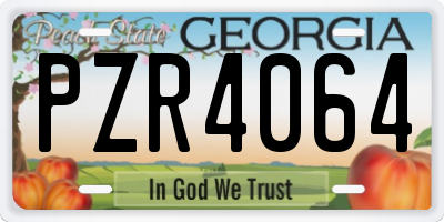 GA license plate PZR4064