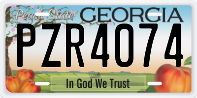 GA license plate PZR4074