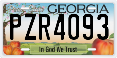GA license plate PZR4093