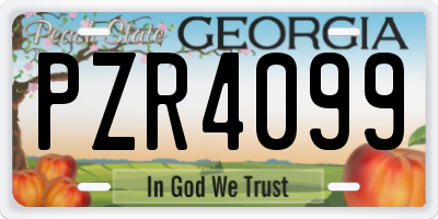 GA license plate PZR4099