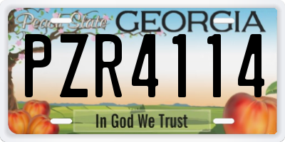 GA license plate PZR4114