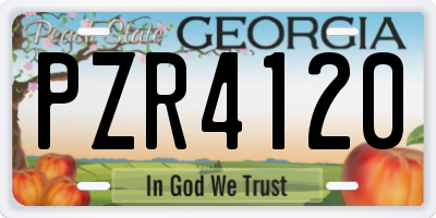 GA license plate PZR4120