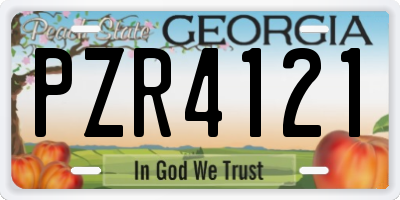 GA license plate PZR4121