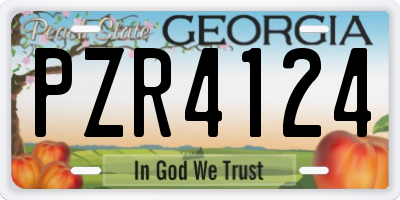GA license plate PZR4124