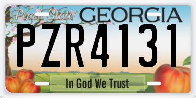 GA license plate PZR4131