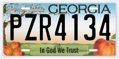 GA license plate PZR4134
