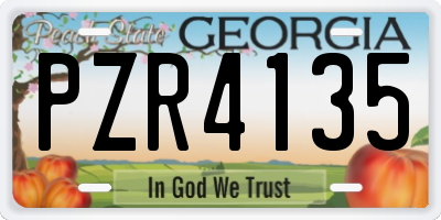 GA license plate PZR4135