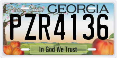 GA license plate PZR4136