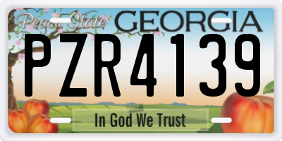 GA license plate PZR4139