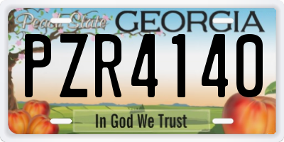 GA license plate PZR4140