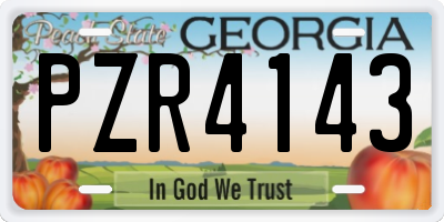 GA license plate PZR4143