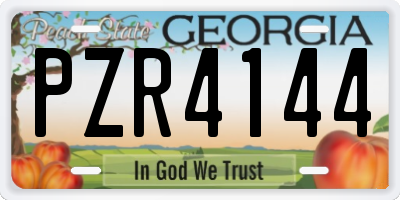 GA license plate PZR4144