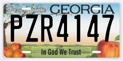 GA license plate PZR4147