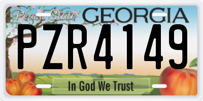 GA license plate PZR4149