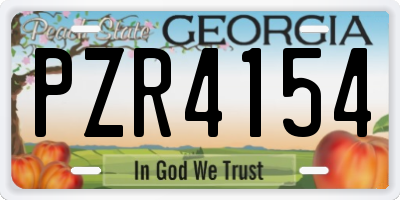 GA license plate PZR4154