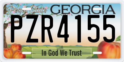 GA license plate PZR4155