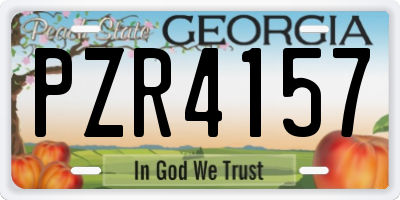 GA license plate PZR4157