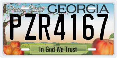 GA license plate PZR4167