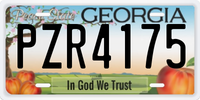 GA license plate PZR4175