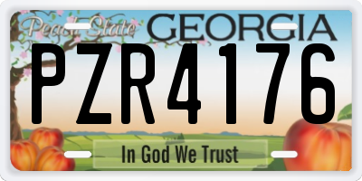 GA license plate PZR4176