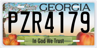 GA license plate PZR4179