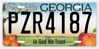 GA license plate PZR4187