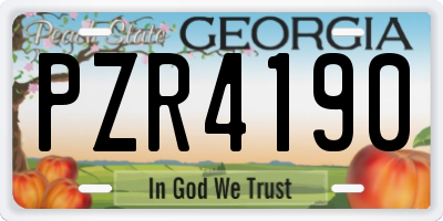 GA license plate PZR4190