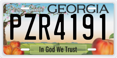GA license plate PZR4191