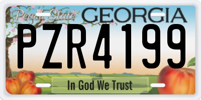 GA license plate PZR4199