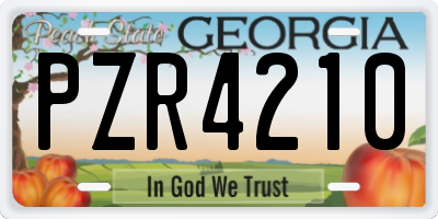 GA license plate PZR4210