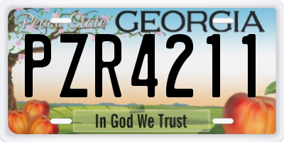 GA license plate PZR4211
