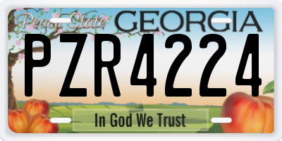 GA license plate PZR4224