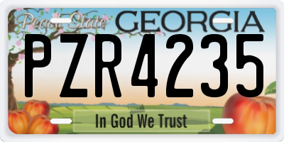 GA license plate PZR4235