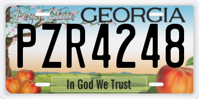 GA license plate PZR4248