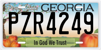 GA license plate PZR4249