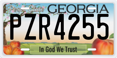 GA license plate PZR4255