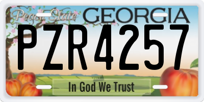 GA license plate PZR4257