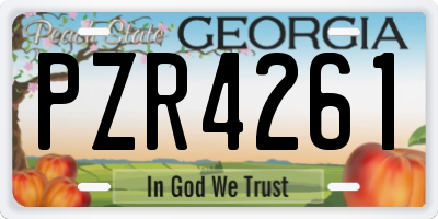 GA license plate PZR4261