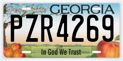 GA license plate PZR4269