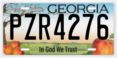 GA license plate PZR4276