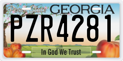 GA license plate PZR4281