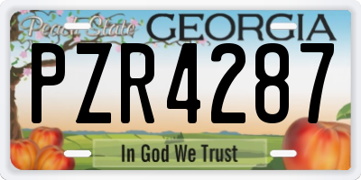 GA license plate PZR4287
