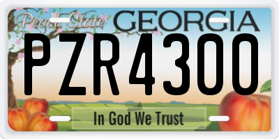 GA license plate PZR4300