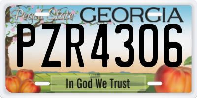 GA license plate PZR4306