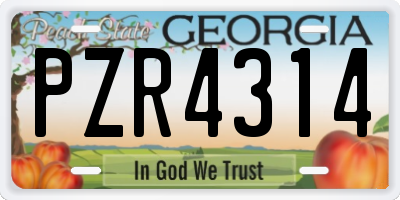 GA license plate PZR4314