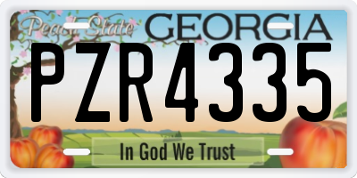 GA license plate PZR4335