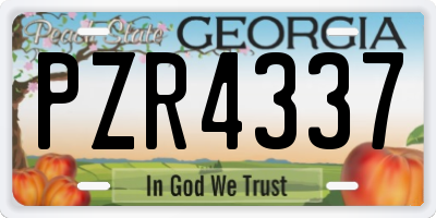 GA license plate PZR4337