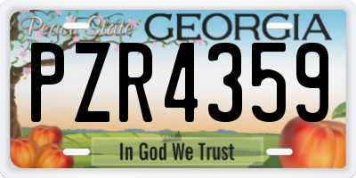 GA license plate PZR4359